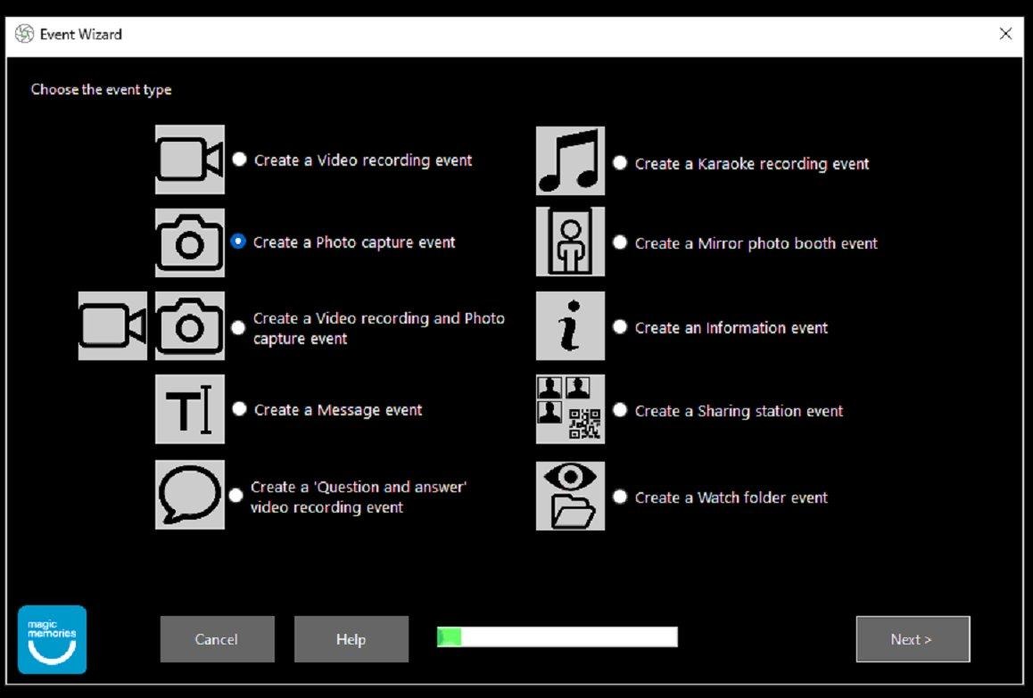 Choose a Photo capture event
