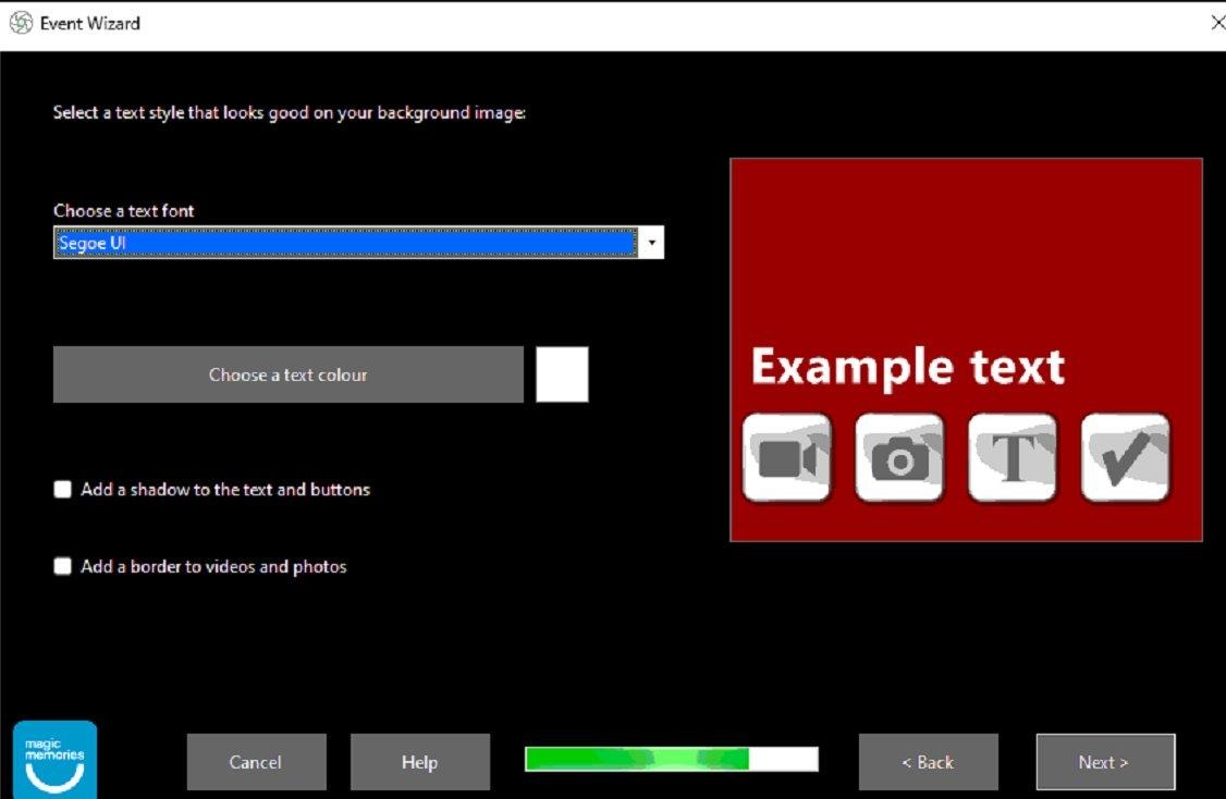 Set text style, no shadow or border