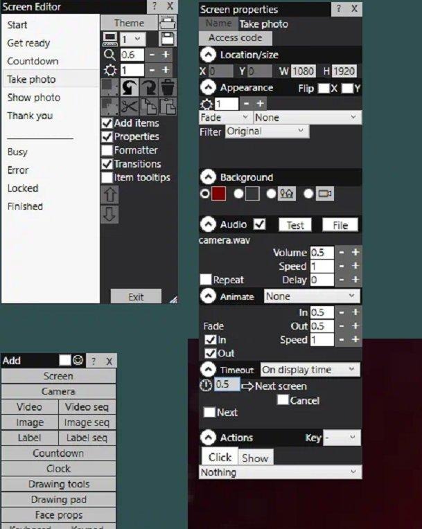 Take photo screen Timeout settings
