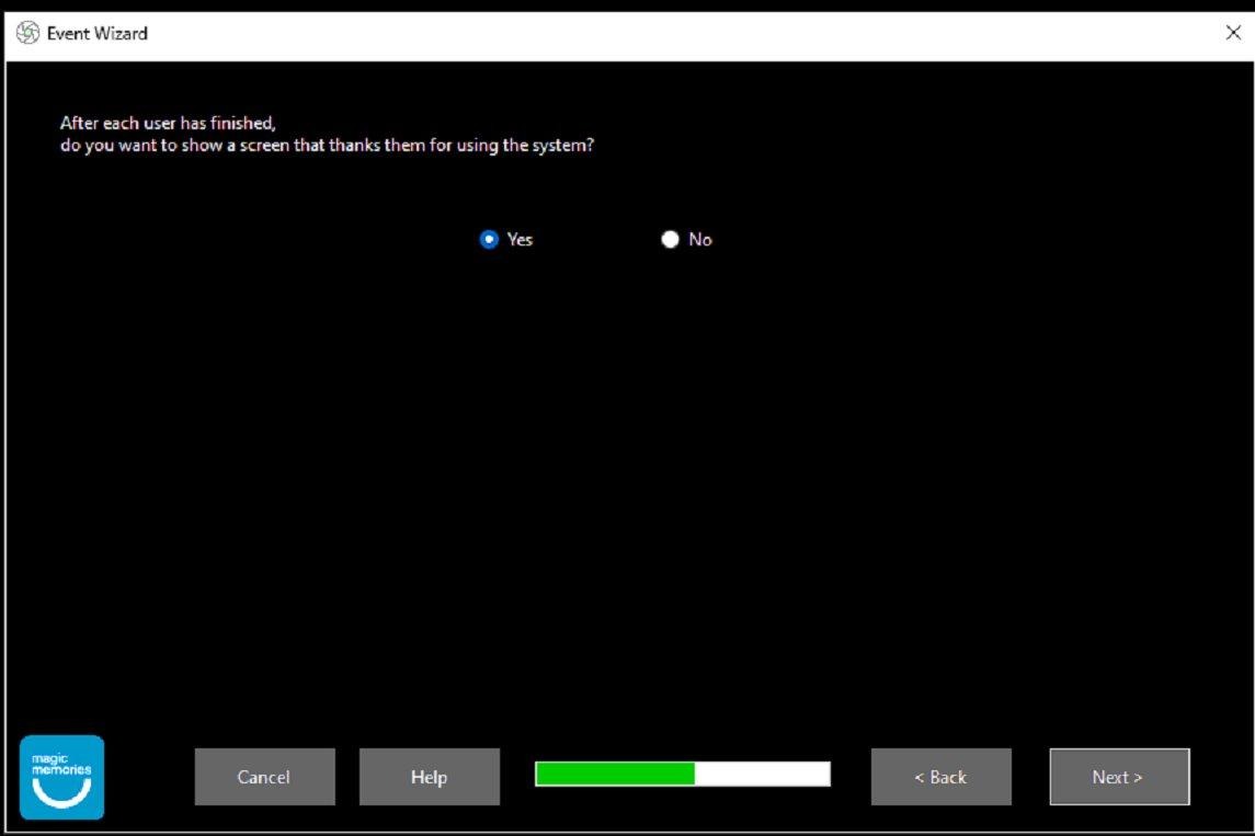Add Thank you screen