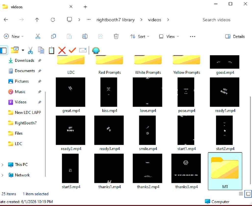 Create MT folder and copy videos