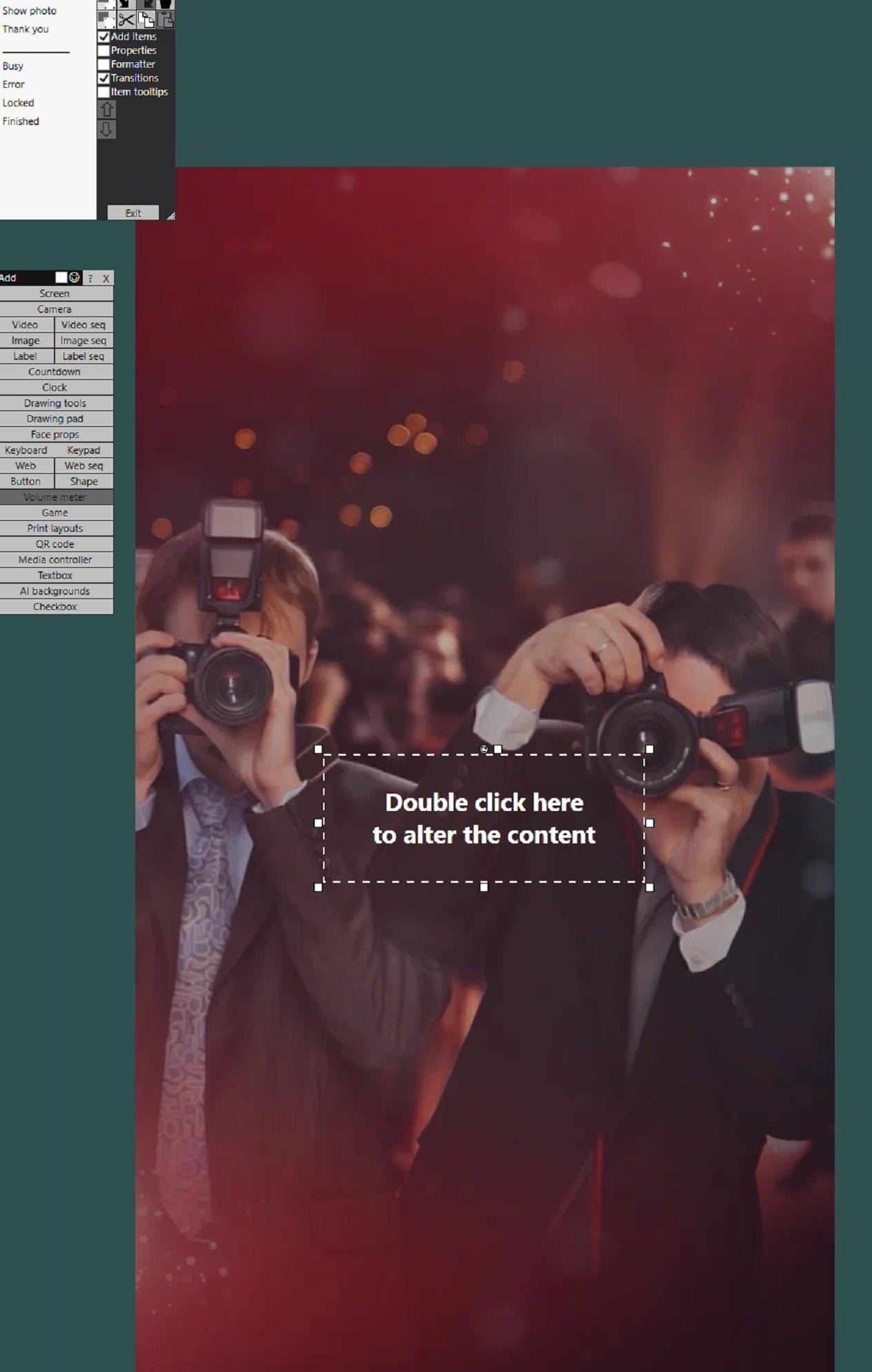 Add Label and double-click to edit