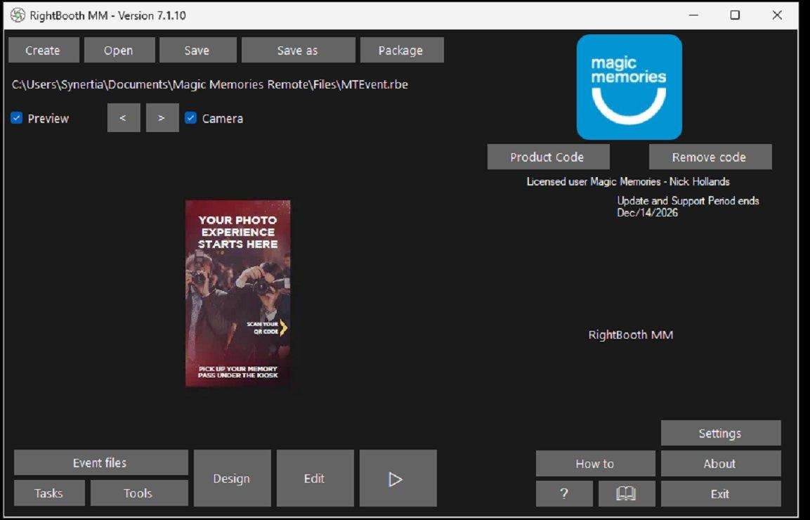 Main menu - click Settings