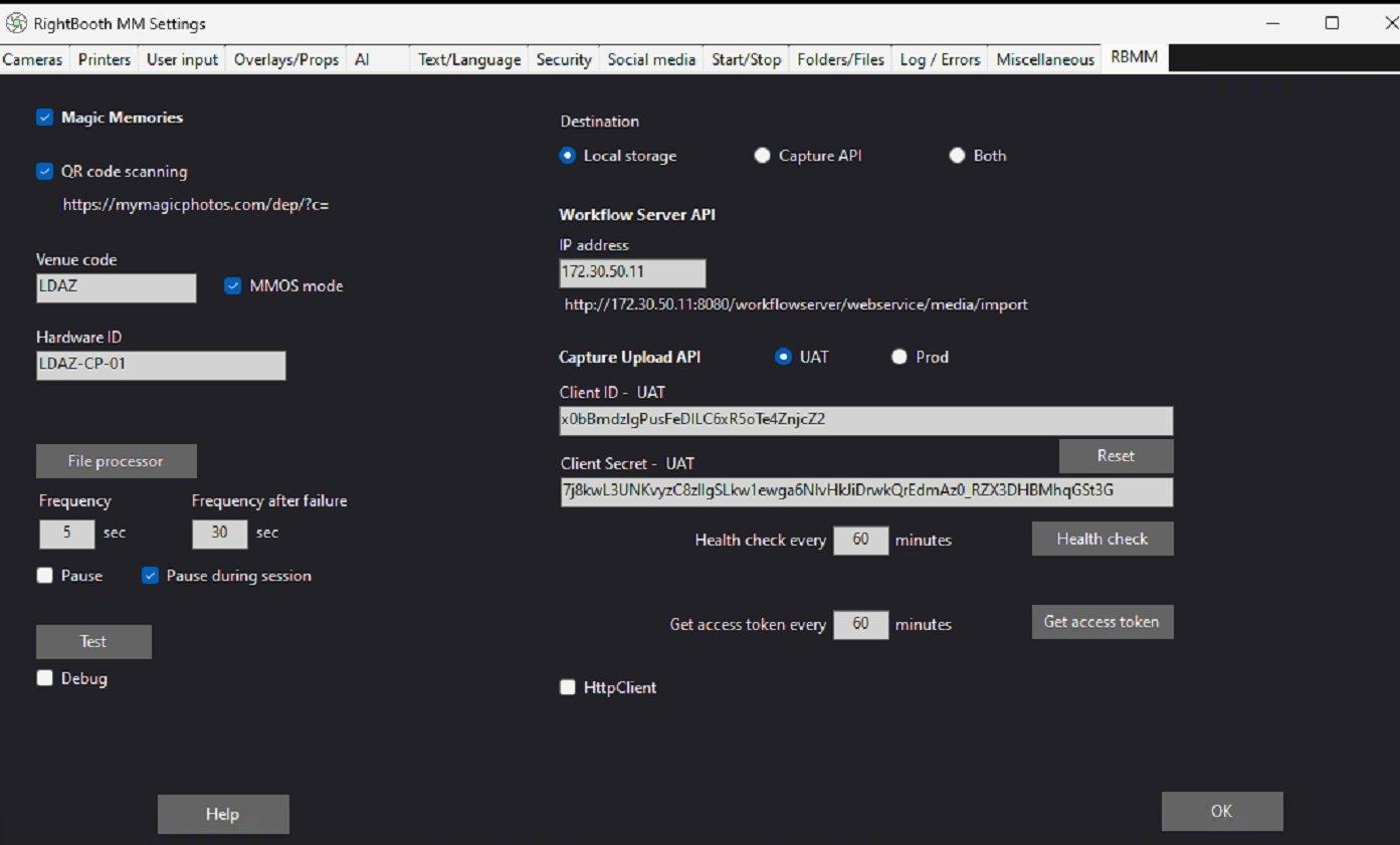 RBMM settings tab